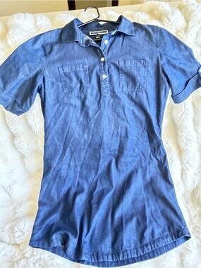 Karen Scott Denim-Blue Polo Tunic